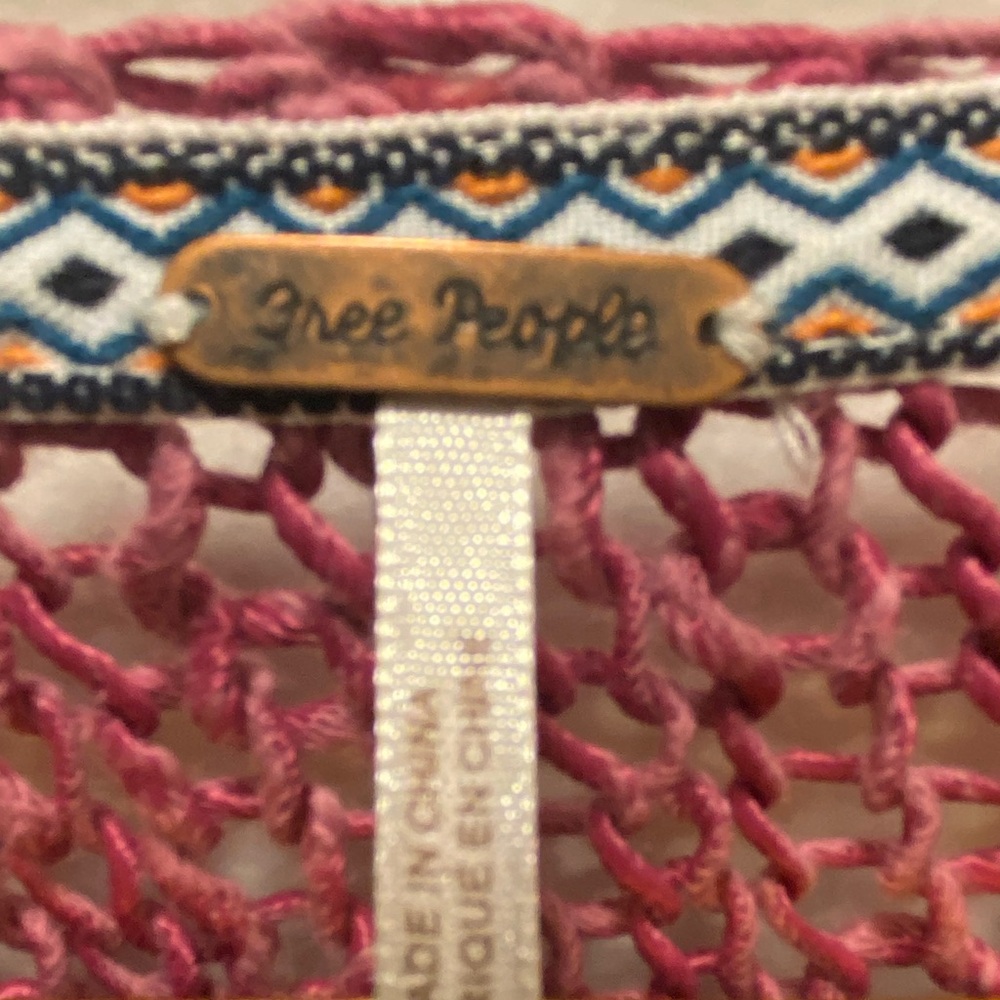 NWT Free People Pointelle Asymmetrical Knit Sweater Purple Oversized Small $120 - Picture 6 of 13